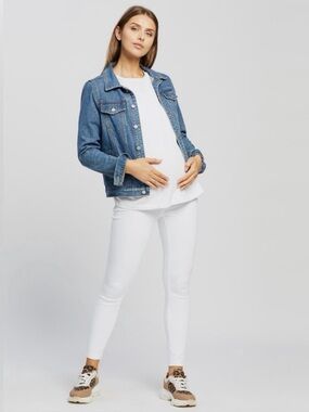 SPANX White Maternity Skinny Jeans Size L